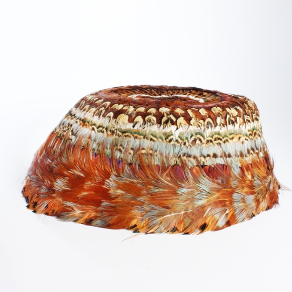 Vintage Dana Marte Original Hat with Feathers Mushroom Style Rare Retro 60s main image 4